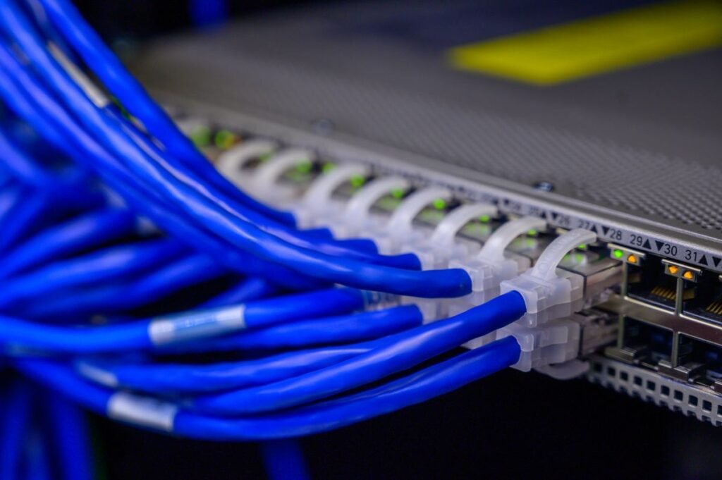 Network server cables representing a service outage