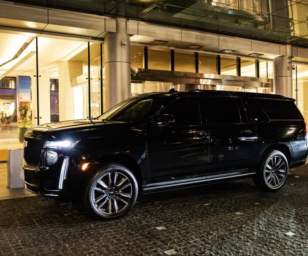 Black Cadillac Escalade ESV from the Elite Auto Vault chauffeur fleet